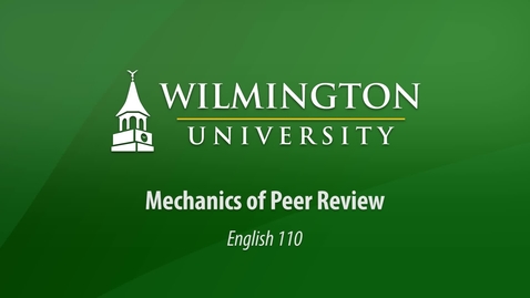 Thumbnail for English 110: Mechanics of Peer Review