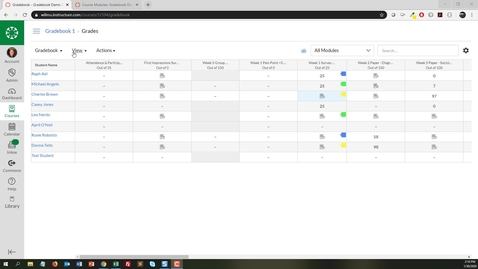 Thumbnail for Canvas Gradebook - Filters and Views