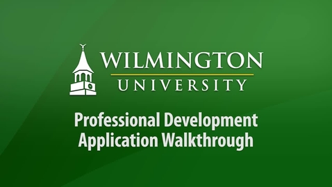 Thumbnail for entry Professional Development Application Walkthrough
