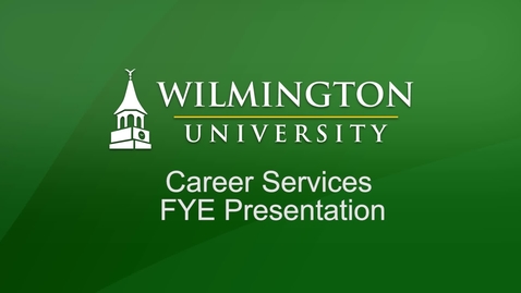 Thumbnail for entry FYE Career Services Presentation