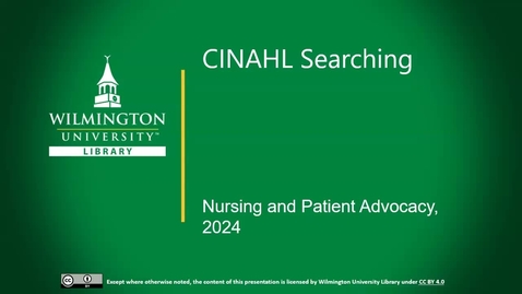 Thumbnail for CINAHL Searching 2024