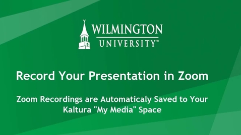 Thumbnail for Record in Zoom - See Zoom Recordings in My Media