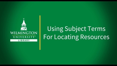 Thumbnail for Subject Term Searching