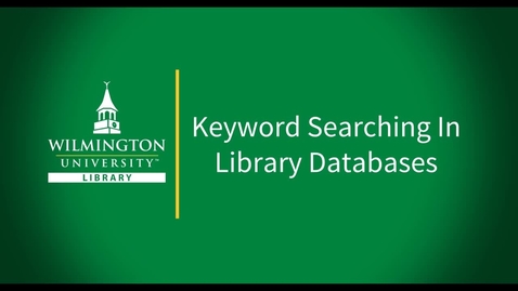 Thumbnail for entry Keyword Searching in Library Databases