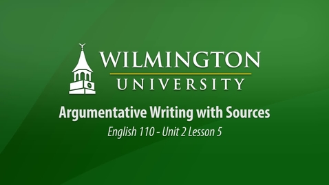 Thumbnail for English 110 Unit 2 Lesson 5: Summary-Response with Published Articles 