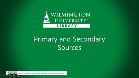 Thumbnail for entry Primary and Secondary Sources