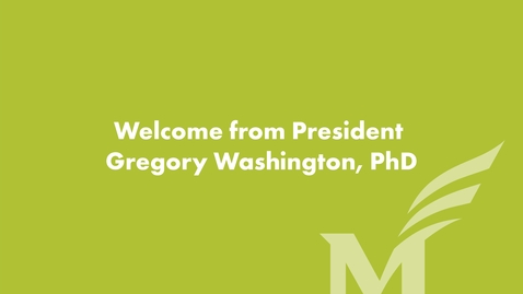 Thumbnail for Virtual Orientation: Welcome from President Washington