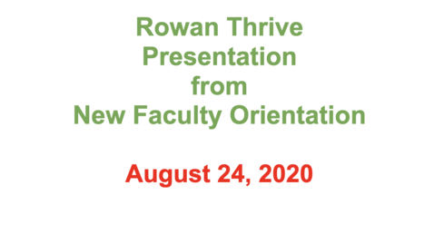 Thumbnail for entry 5 - Rowan Thrive