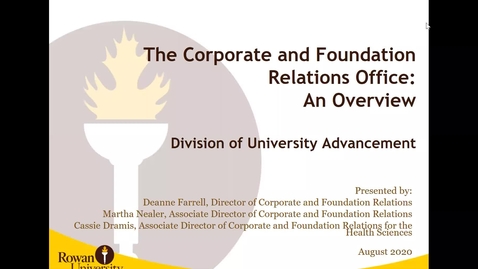 Thumbnail for entry Corporate &amp; Foundation Relations - link to video