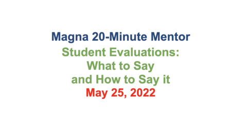 Thumbnail for 08  - Student Evaluations: What to Say and How to Say it