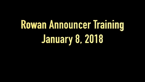 Thumbnail for Rowan Announcer Training Class