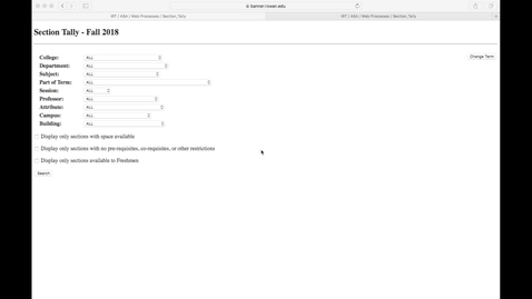 Thumbnail for 03 Section Tally - Search by Subject and Campus