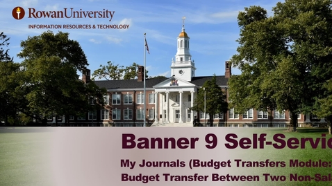Thumbnail for My Journals: Create a Budget Transfer Between Two Accounts