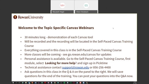 Thumbnail for entry Canvas Training: Peer Review - Wednesday, June 17th, 2020