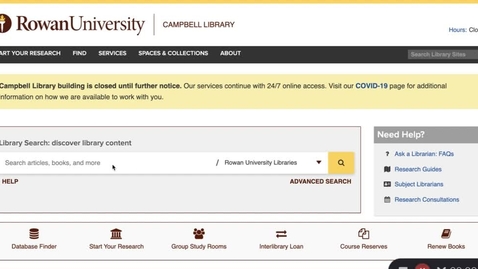 Thumbnail for Orientation_Freshmen/Transfer/ALL_Library_Website_Tour
