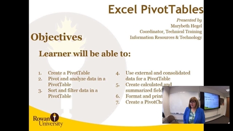 Thumbnail for entry Excel Pivot Tables