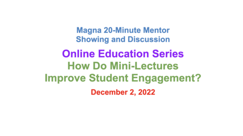 Thumbnail for 16 - How do Mini-Lectures Improve Student Engagement?