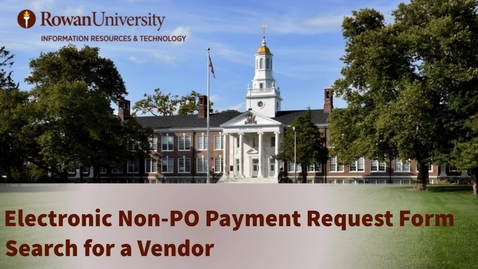 Thumbnail for Banner Electronic Non-PO: Search for a Vendor