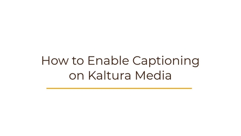 Thumbnail for Enabling Machine Captioning for Kaltura Media