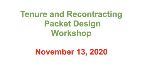 Thumbnail for entry 2 - 11/13/2020 - T&amp;R Packet Design Workshop