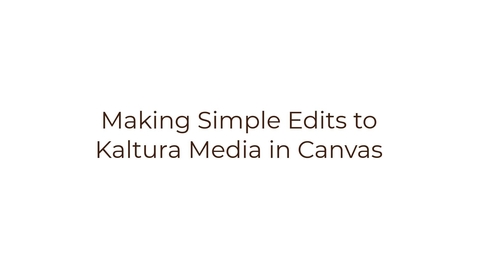 Thumbnail for Editing a video in Canvas