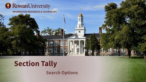 Thumbnail for Section Tally Search Options