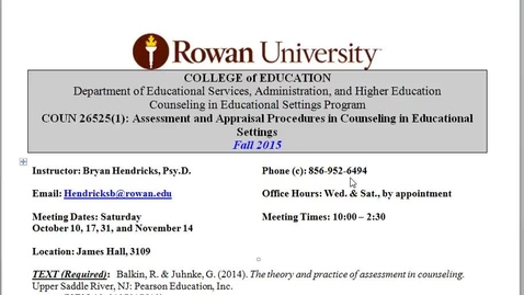 Thumbnail for Recorded Syllabus