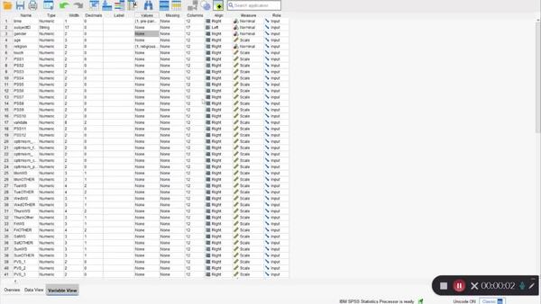 coding variables in v29 of SPSS