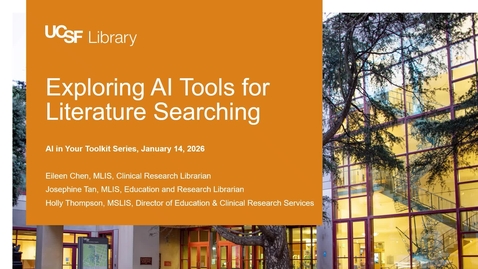 Thumbnail for AI in your Toolkit: Exploring AI Tools for Literature Searching