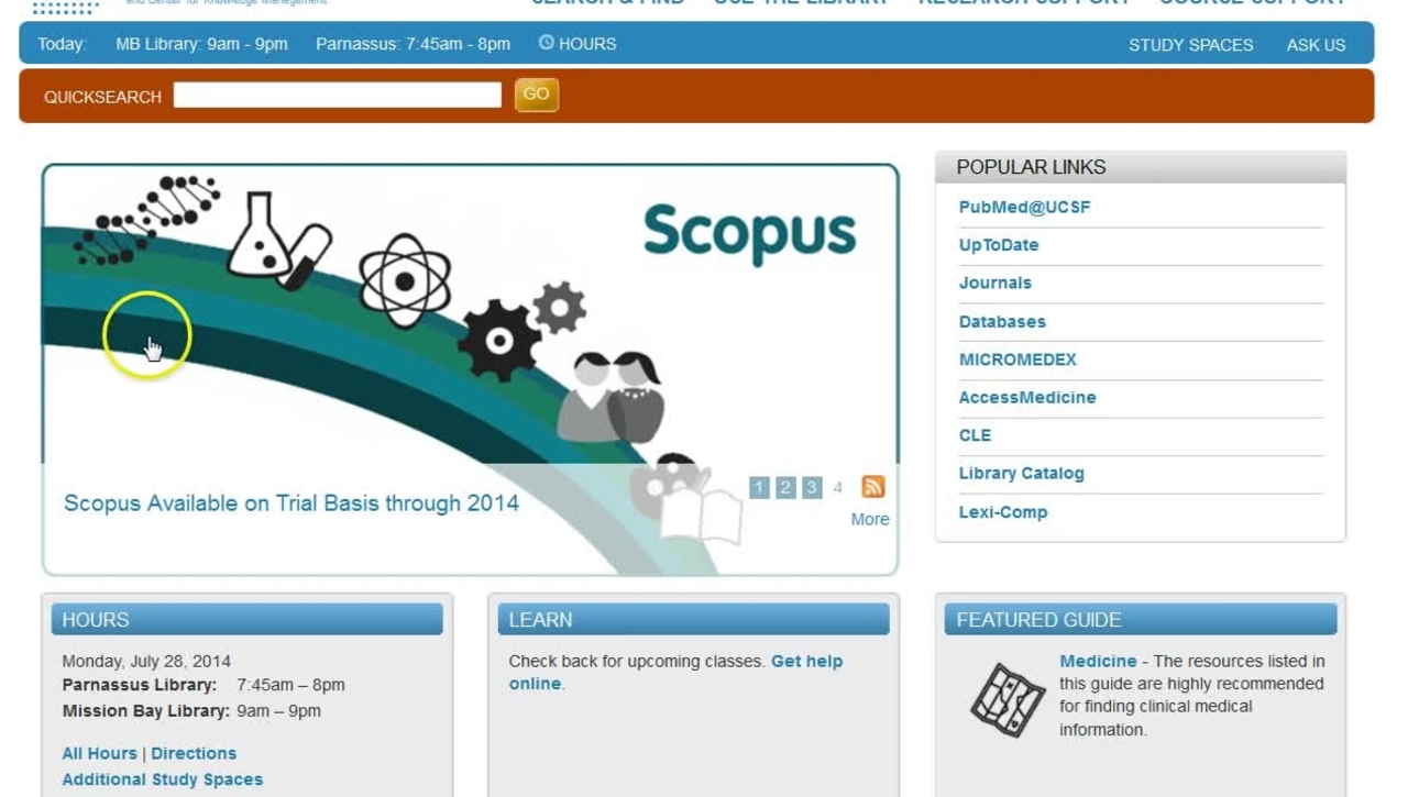 Test Screen Recording - Library Website Homepage
