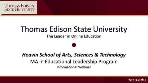Thumbnail for Master of Arts in Educational Leadership (MAEDL) Presentation