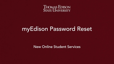 Thumbnail for entry myEdison Password Reset