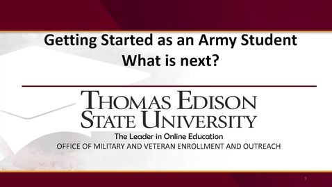 Thumbnail for entry Getting Started: Army Students