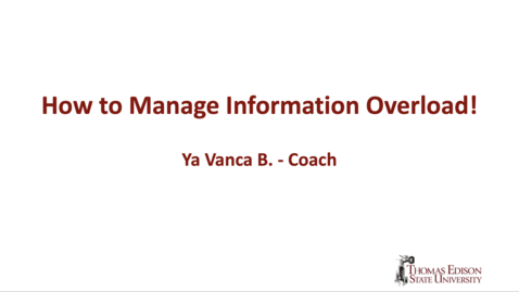Thumbnail for How to Manage Information Overload!
