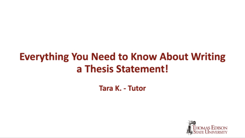 Thumbnail for Everything You Need to Know About Writing a Thesis Statement!
