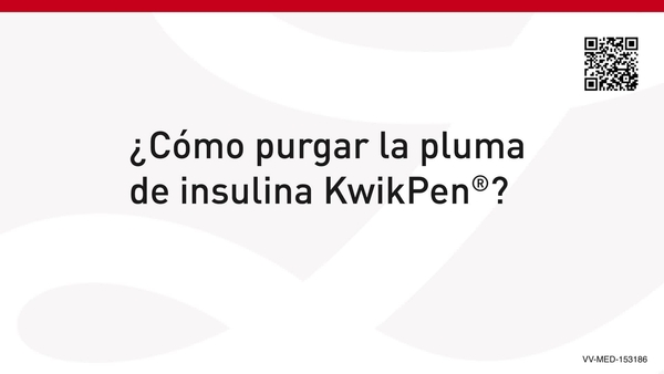 Como purgar la pluma de insulina KwikPen®