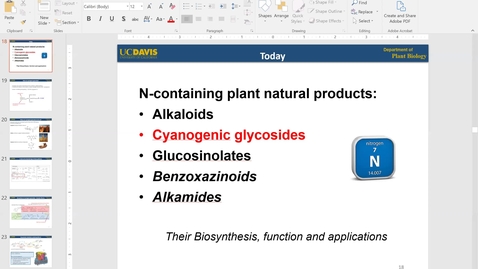 Thumbnail for entry PBI298 Lecture#4-2 Cyanogenic Glycosides