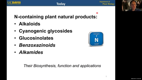 Thumbnail for entry PBI298 Lecture#4-1 Alkaloids