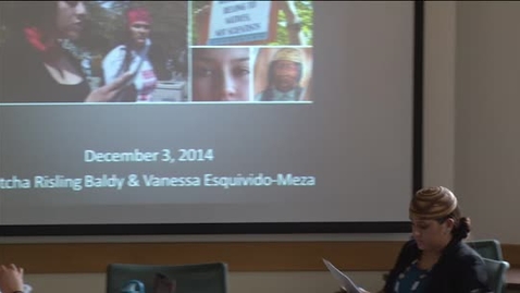 Thumbnail for entry NAS Brown Bag Lecture Series - Fall 2014: Vanessa Esquivido 12-3-14