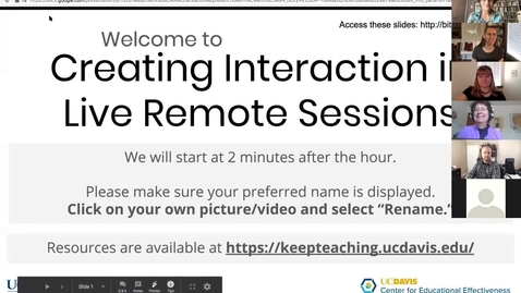 Thumbnail for entry ATS Webinar: Creating Interaction in Live Remote Sessions - April 17, 2020