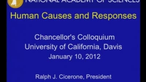 Thumbnail for entry Chancellor's Colloquium - Ralph Cicerone (1-10-12)