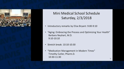 Thumbnail for Mini Medical School 2018 Week 1 - 2018-02-03
