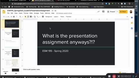 Thumbnail for ESM195_Spring2020_PresentationAssignmentGuidance