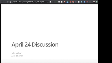 Thumbnail for BIS180L Discussion Apr 24