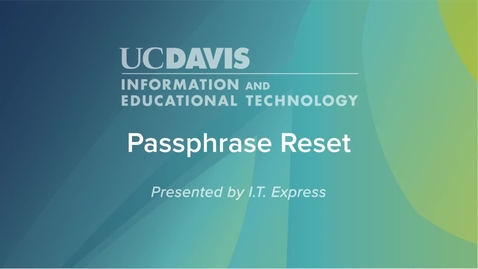 Thumbnail for Change your passphrase