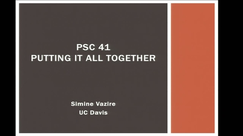 Thumbnail for Final Lecture - Intro to Research Methods - Simine Vazire - UC Davis, Fall 2019