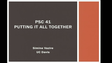 Thumbnail for entry Final Lecture - Intro to Research Methods - Simine Vazire - UC Davis, Fall 2019