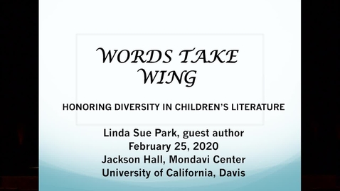 Thumbnail for entry 2020 Words Take Wings - Linda Sue Park - Feb 25 2020_new