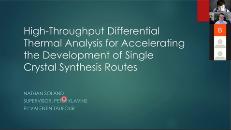 Thumbnail for Nathan Soland First Research Talk (2020 Larock Conference, Physical/Analytical Presentation #5)
