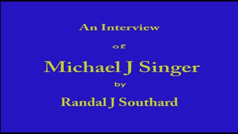 Thumbnail for entry Michael Singer